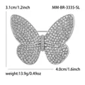 Elegant silver butterfly brooch with sparkling rhinestones for sweaters and blazers - Silver