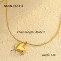 Collar minimalista con corazón de oro de 18K con medidas y especificaciones técnicas - Estilo Corazón Liso Dorado (NMSN-E634-4) / 40+5cm