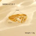 Detail showing hands forming a heart shape on a gold ring with 1.6cm x 0.7cm dimensions - One Size / Small (NMSR-H719-1) / Gold