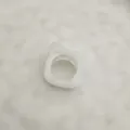 Minimalist white marble pattern acrylic ring with irregular geometric design - One Size / White Marble Pattern
