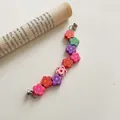 Colorful floral wooden bead phone strap with magnetic clasp in minimalist style - Colorful Wooden Flower Style