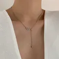 Zilveren Y-vormige ketting met zirkonia varkensneus hanger voor dames sieraad - Varkensneus Hanger Ketting / Zilver