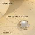 Detailansicht der silbernen Sternkette aus Titanstahl mit genauen Maßangaben - 18K Reinheit / Stahlfarbenes Kreuz (NMSN-E359-4)