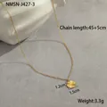 Detailed view of golden sunburst pendant with 45+5cm adjustable stainless steel chain - 18K Gold / Pleated Necklace