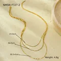 Three-layer 18k gold plated stainless steel tiered necklace with adjustable chain lengths - Three-layer Layered Style / Gold