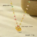 Collana placcata oro 18 carati con ciondolo a stella marina e pietre colorate - Collana (NMSN-B814-1) / Oro 18K