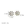 Detailed size chart for snowflake pearl earrings with 1.3cm diameter and 7mm pearl - Snowflake Style (Style 14)