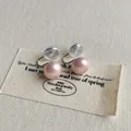 Detail von rosa Perlen-Clip-Ohrringen mit schmerzfreiem Clip-Design für Damen - 10mm Clip / Lotusrosa