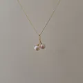 Elegante kirschförmige Süßwasserperlenkette mit zarter Goldkette für modebewusste Damen - Rosa Kirsch-Perlenhalskette