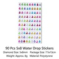 90pcs colorful teardrop gemstone stickers 5x8mm for DIY crafts and decorations - Colorful Teardrop Rhinestone Style