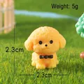 Miniature yellow poodle puppy figurine with black bowtie, 2.3cm height resin puppy - Golden Retriever