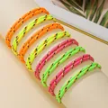 Handgefertigte neongeflochtene Armbänder in Orange, Gelb, Pink und Grün im Set - Sy0989-1