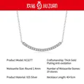 Collana sorriso in argento S925 con 19 pietre moissanite tonde e catena di 45cm - 19 Pietre 1.4mm Moissanite (N13277)