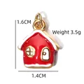 Ciondolo a forma di casa in smalto rosso con bordi dorati, misura 1,6cm per 1,4cm - Ciondolo Casa in Smalto Rosso (BXGPJ236)