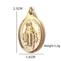 Oval gold-plated miraculous medal pendant with relief carving of Virgin Mary, size 2.5cm x 1.6cm - Miraculous Medal Virgin Mary Oval Pendant (BXGPJ223)
