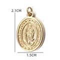 Golden oval Virgin Mary pendant necklace accessory with dimension 2.1x1.5cm 3.8g - Our Lady of Guadalupe Oval Pendant (BXGPJ220)