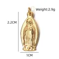 Golden Our Lady of Guadalupe religious pendant in stainless steel, 2.2cm height charm - Radiant Virgin Mary Pendant (BXGPJ217)