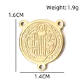 Golden St. Benedict medal pendant 1.6x1.4cm religious jewelry charm weighs 1.9g - St. Benedict Medal Pendant (BXGPJ216)