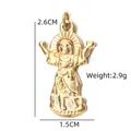 Religious saint icon pendant in golden finish with 2.6cm height and 2.9g weight - Saint Relief Gold Pendant (BXGPJ215)
