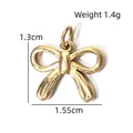 Golden polished bow charm for DIY jewelry making, size 1.3cm by 1.55cm, 1.4g weight - Bow Polished Pendant (BXGPJ209)