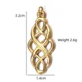 Golden geometric Celtic knot pendant charm, dimensions 3.2cm height and 2.6g weight - Celtic Knot Hollow Pendant (BXGPJ206)
