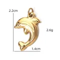Polished gold dolphin charm pendant in stainless steel with dimension 2.2cm x 1.4cm - Dolphin Shape Gold Pendant (BXGPJ205)