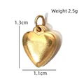 Polished gold stainless steel heart pendant variant with 1.3cm height and 1.1cm width - Polished Heart Gold Pendant (BXGPJ203)