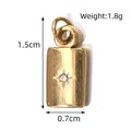 Rectangular gold stainless steel star pendant with crystal, weight 1.8g, 1.5x0.7cm - Starburst Zircon Rectangular Pendant (BXGPJ201)