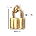 Gold stainless steel lock pendant variant, 1.2cm height with mirror finish and jump ring - Smooth Lock Gold Pendant (BXGPJ200)