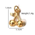 Golden cherry pendant in stainless steel with a polished finish, 1.4cm height - Cherry Shape Gold Pendant (BXGPJ199)