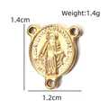 Religious heart charm pendant with Virgin Mary relief in gold finish, 1.4cm x 1.2cm size - Virgin Mary Relief Shield Pendant (BXGPJ198)