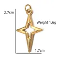 Polished hollow star pendant in gold finish measuring 2.7cm by 1.7cm for jewelry making - Hollow Four-Pointed Star Gold Pendant (BXGPJ195)
