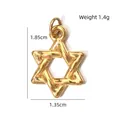 Polished gold hexagram star pendant, measuring 1.85cm by 1.35cm, weighing 1.4g - Hexagram Gold Pendant (BXGPJ191)