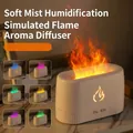 Colorful LED flame air humidifier and aroma diffuser with ultrasonic mist for home - White 7-Color Light