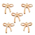 Five rose gold alloy hollow bow charms with hanging loops for DIY jewelry making - No. 1 KC Gold Bowknot-18*18mm