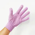 Lichtpaarse exfoliërende douchehandschoen met elastische polsband voor diepe reiniging - OPP Zak / Paars