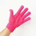 Rose red exfoliating bath glove with textured surface for body scrub and skin care - Bulk/Loose Packaging / Rose Red