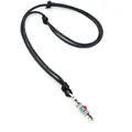 Collana etnica con ciondolo Vajra argento su cordino nero con perla turchese - Stile Vajra (HM1902-25)