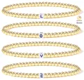 Detail of 4mm 18K gold beaded stretch bracelets set featuring LOVE letter cubes - Gold LOVE Letter Style (BR8016)