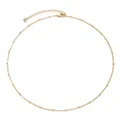 Minimalist 18K gold plated stainless steel satellite chain necklace with crystal drop - Single Layer / Standard Type / Steel
