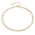 Detailed view of triple-layered 18K gold-plated chain with lobster clasp and zircon pendant - Triple Layer / Long / Gold