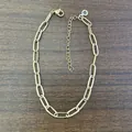 Detail of 18K gold-plated double-layer paperclip chain bracelet with pearls and lobster clasp - Gold (Style 1)