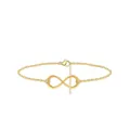 Polished 18K gold-plated stainless steel infinity symbol bracelet with adjustable chain - Gold