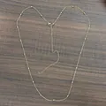 18K gold plated stainless steel waist chain with tiny beads and adjustable lobster clasp - Tail Chain without Rhinestone / 66+15cm / Gold