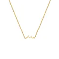 Minimalist 18K gold plated stainless steel wave pendant necklace with delicate cable chain - Gold