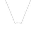 Minimalist silver wave pendant necklace in polished stainless steel for women - Steel