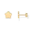 Blumen-Ohrstecker aus 18K vergoldetem Edelstahl mit flachem Schraubverschluss - Blume / Gold
