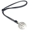 Retro triple crescent silver alloy pendant on adjustable black woven rope necklace - Overlapping Crescent Moon Style (2)