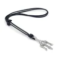 Men's punk pirate trident alloy pendant necklace with black braided adjustable rope - Trident Style (1)