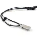 Collana a strati con ciondolo a forma di skateboard in argento inciso e cordino nero - Monopattino